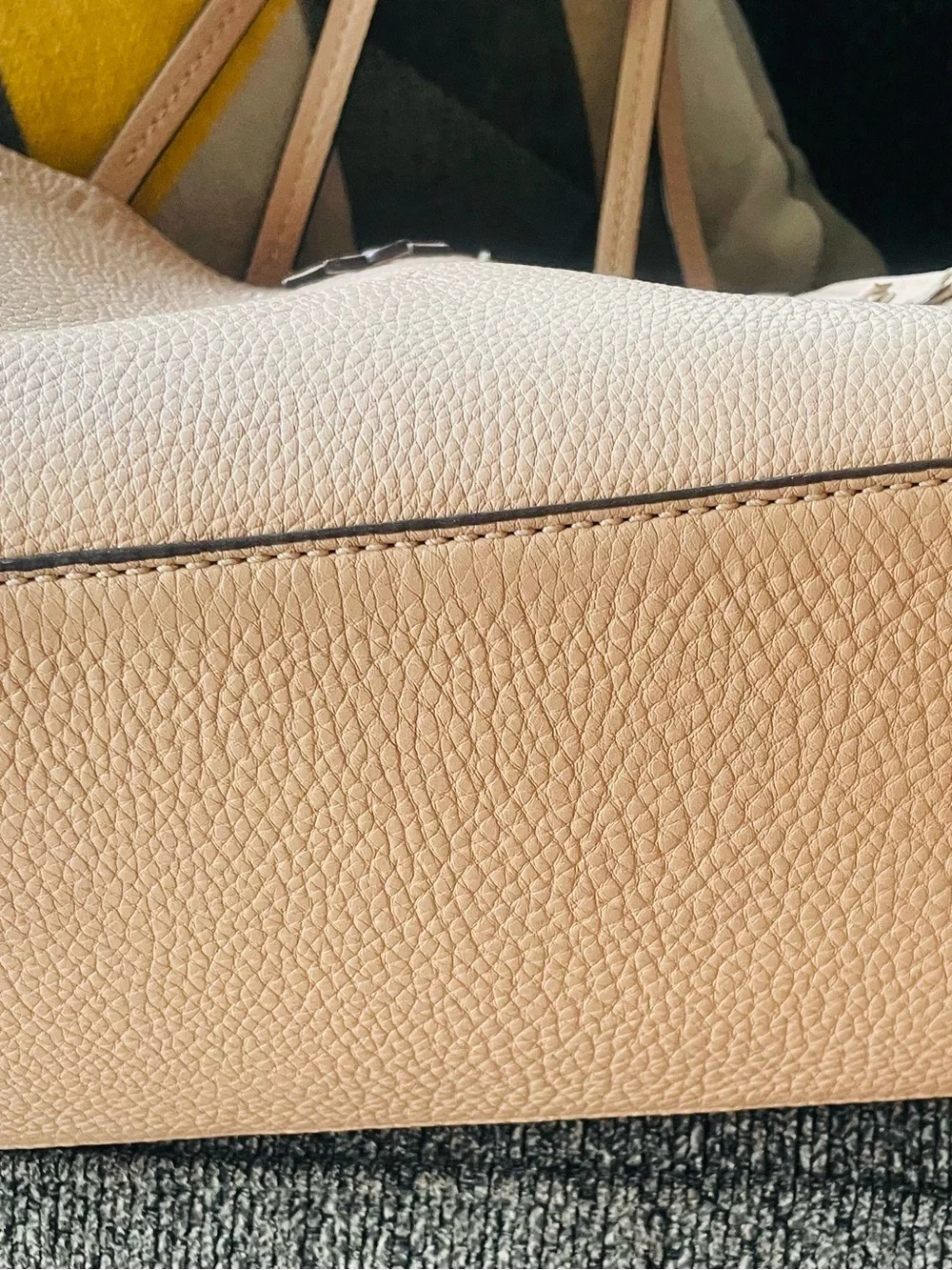 Tory Burch Pebbled Leather Tassel Tote in Tan